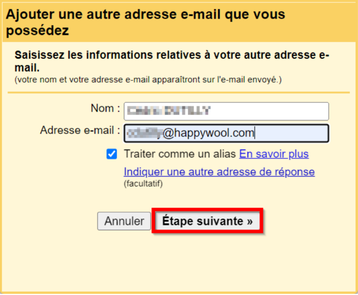 Saisie des informations